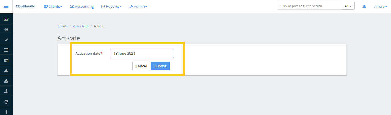 Client Activation Date
