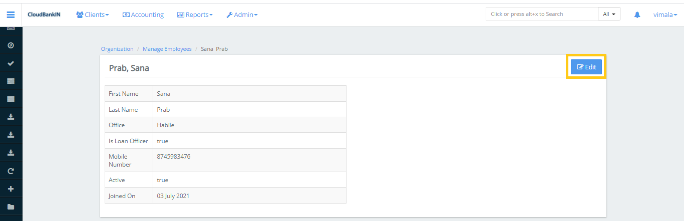 Edit Employee Details