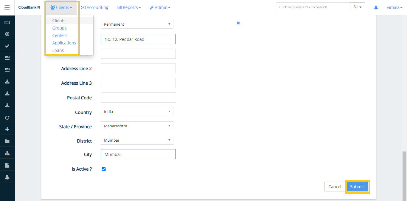 Maker Checker Create Client