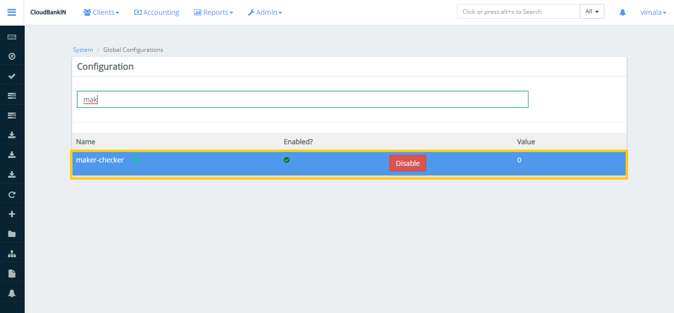 Maker Checker Enable 1